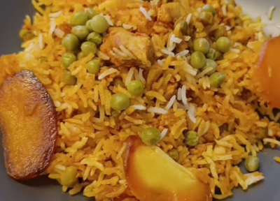 طرز تهیه نخود پلو با مرغ با نخود سبز